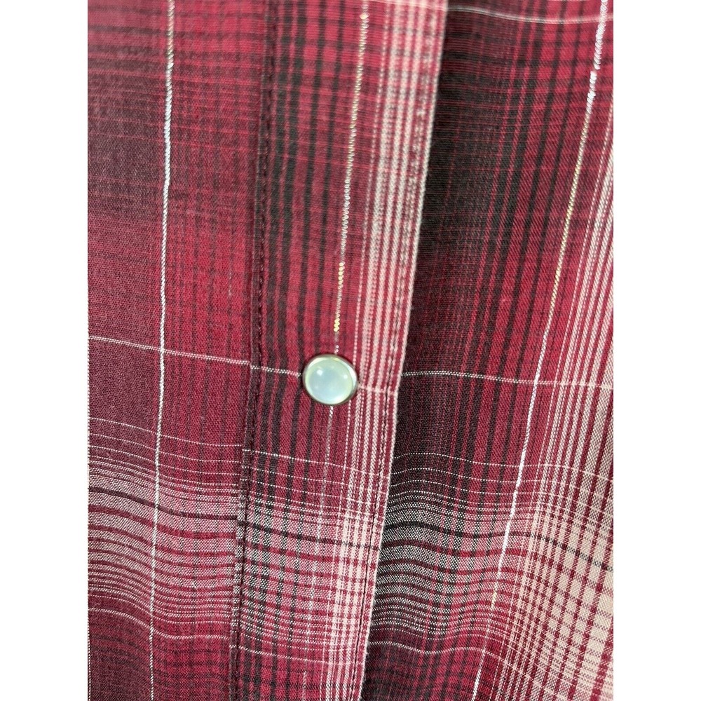 WRANGLER Wrancher Women’s Button Up Red Silver Plaid L Western Cowgirl Rodeo - Picture 4 of 11